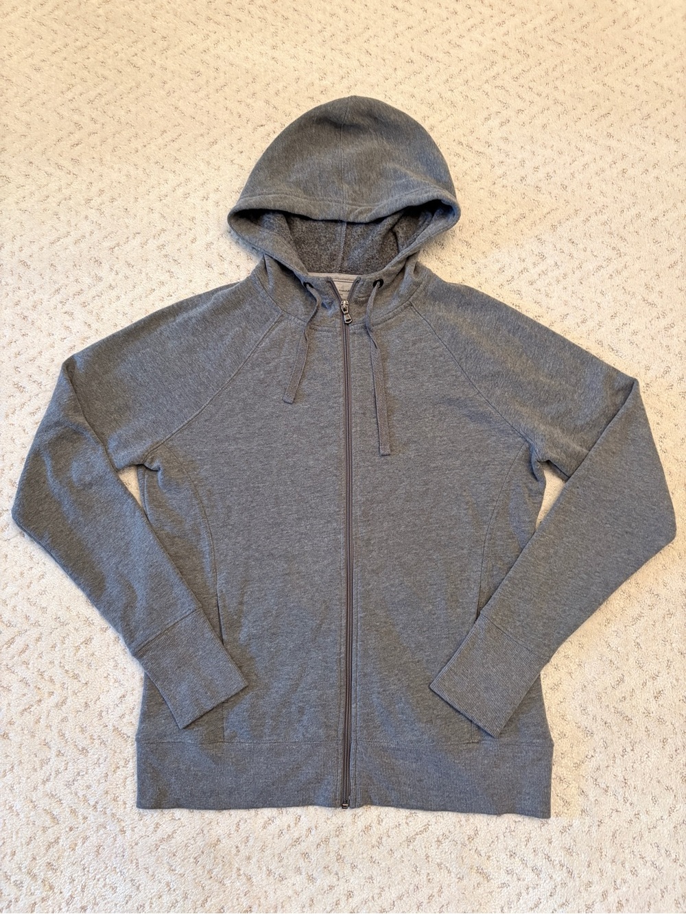 TEK Gear Athletic Zip Up Jacket Size L Grey Pockets Thumbholes Outerwear Hoodie
